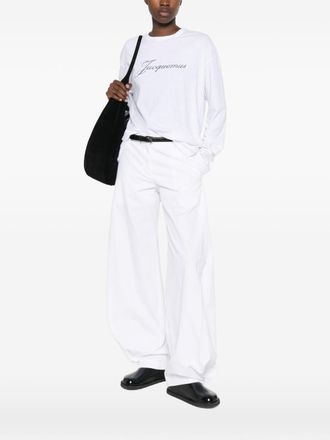 Jacquemus Logo-Embroidered T-Shirt - White