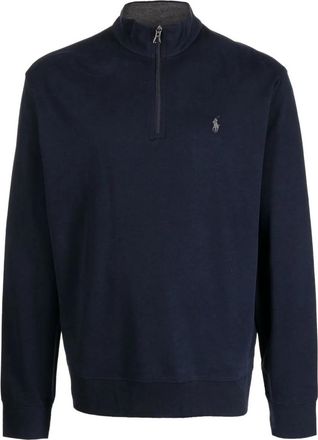Ralph Lauren Navy Blue High Neck Logo Sweatshirt