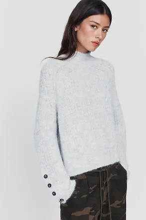 Pilcro Astrid Wool Blend Mock Neck Sweater