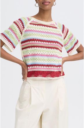 Ichi Multicolor Stripe Knit Top at Nordstrom, Size X-Large