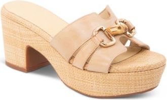 Chocolat Blu Gianna Platform Slide Sandal in Sand Leather at Nordstrom, Size 8.5