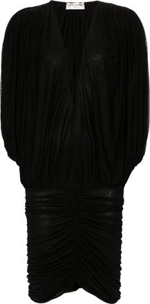 Saint Laurent draped mini dress - women - Viscose - L - Black