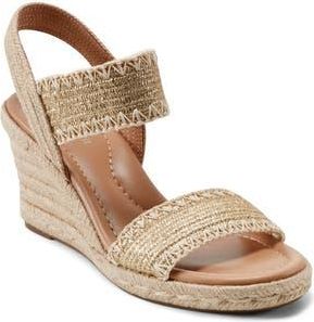 Easy Spirit Ariella Espadrille Wedge Sandal in Metallic Gold at Nordstrom Rack, Size 10