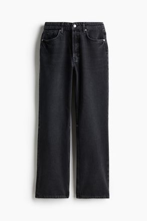 H&M Straight Regular Jeans - Schwarz
