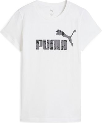 Puma T-Shirt PUMA ESS NATURE 2.0 TEE, Damen, Gr. M, weiss (puma wei&szlig;), Jersey, Obermaterial: 100% Baumwolle, bedruckt, regular fit normal, Rundhals, Shirts
