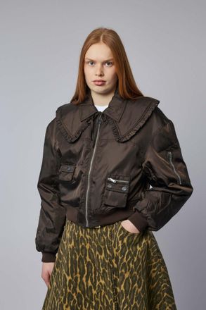 Ganni Duchesse Nylon Bomber Jacket