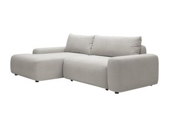 Vente-Unique Sof&aacute; rinconera izquierda en tela texturizada gris claro DAVISO