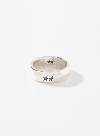 TwoJeys Mens Etched star logo ring