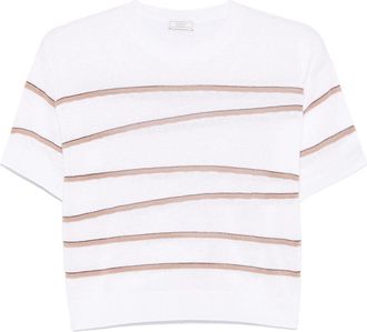 PESERICO Gestreept T-shirt - Wit