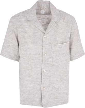 Eleventy Overhemd met kraag en korte mouwen - Grijs