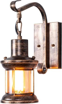 OEM Aplique De Pared, Metal, Acabado Bronce Envejecido, Pantalla De Cristal, Casquillo E26, Interior