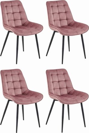 OEM Silla Bera - Terciopelo Rosa Oscuro / Patas Negras X 4