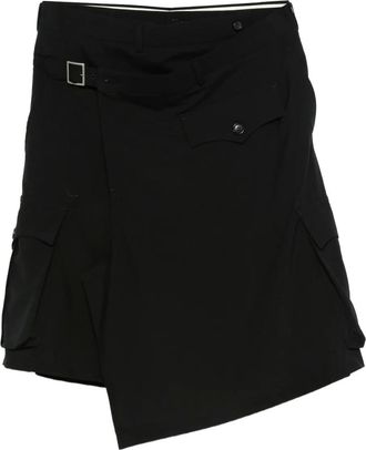 Comme Des Gar&ccedil;ons layered pocket-detail skirt - Black