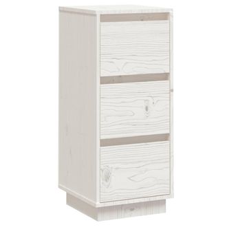 vidaXL Credenza Bianca 32x34x75 Cm In Legno Massello Di Pino - Vidaxl