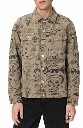 AllSaints Sherb Canvas Shacket in Sand Brown at Nordstrom, Size Xx-Large