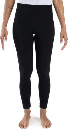 Muk Luks Fleece Lined Leggings - 4 Waistband in Ebony at Nordstrom, Size Medium