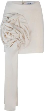 Marella Minirok met gedrapeerde voorkant - Dames - Korte rokken - Wit - XS - Polyester - Rokken