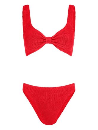 Hunza G Bonnie seersucker bikini - Red