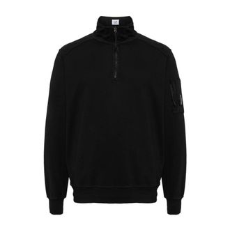 C.P. Company C.P. Company, Zip-throughs, male, Black, L, Black Zipped Sweatshirt Casual Style