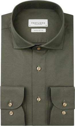 Profuomo Heren, Overhemden, Groen, Maat: XL Katoen