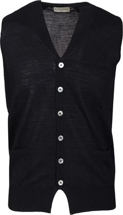 Ballantyne V-Neck Vest - Heren - Vesten - Blauw - 2XL - Wol - Truien & Vesten