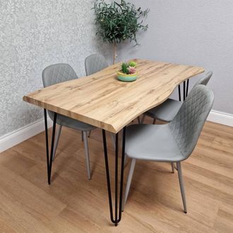 Kosy Koala Modern Dining Table Set With 4 Chairs Dining Room Furniture in Brown