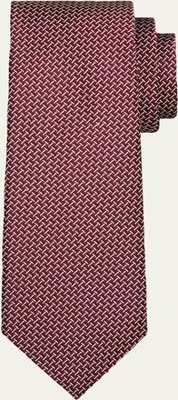 Tom Ford Mens Linen Zipper-Effect Tie
