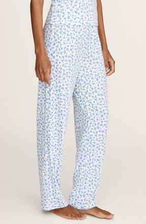 Petite Plume Pima Cotton Pointelle Pants in Blue at Nordstrom, Size X-Large