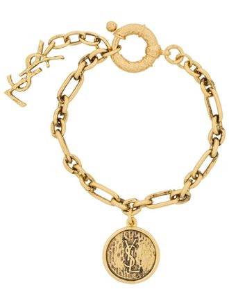Saint Laurent Gold Cassandre Chain Bracelet