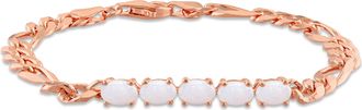 Mimi & Max 1 1/5 CT TGW Opal Birthstone Link Bracelet in Rose Plated Sterling Silver