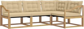 vidaXL Conjunto De Sof&aacute;s De Exterior 4 Uds. Y Beige Vidaxl