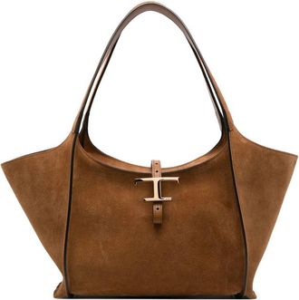 Tod's T Timeless Suede Tote Bag