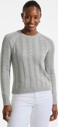 Lands End Drifter Jacquard Raglan Crew Neck Sweater in Gray Heather at Nordstrom, Size X-Large P