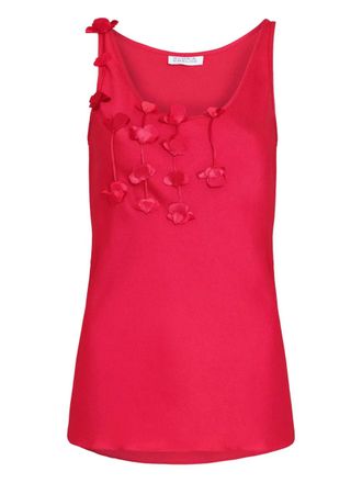 Gloria Coelho flower-embellished blouse - Red