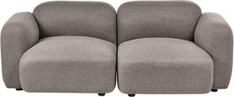 Beliani Sofá escandinavo de 3 plazas respaldo tapizado patas de madera con tapas protectoras de tela gris Afoss