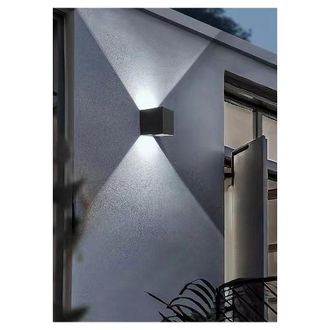 Trade Shop Trade Shop Traesio - Trade Shop - Applique Da Parete Nero 22 Watt Per Esterno Doppia Emissione Luminosa Ip65 Es66