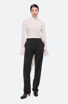 Helmut Lang Silk Long Sleeve Top with Scarf in White at Nordstrom Rack, Size Small