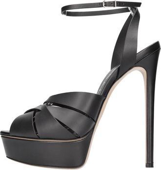 Casadei Schoenen, Dames, Zwart, 40 EU, Leer, Sandalen Zwart