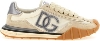 Dolce & Gabbana Silver Calfskin Athletic Mens Sneakers