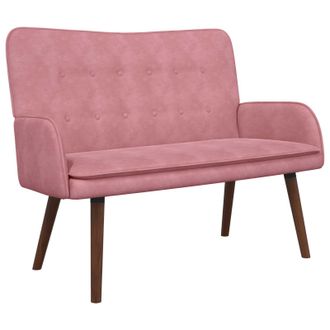 vidaXL Sof&aacute; De 2 Plazas Rosa 115 X 61 X 87 Cm Terciopelo Vidaxl