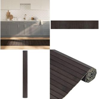 vidaXL Tappeto Rettangolare Marrone Scuro 70x400 cm in Bamb&ugrave; - Tappeto marrone scuro - Tappeto per soggiorno