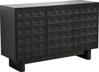 Oviala Aparador moderno rectangular de 3 puertas L124 cm negro