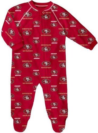 Outerstuff Infant Scarlet San Francisco 49ers Allover Print Raglan Full-Zip Jumper at Nordstrom, Size 18M