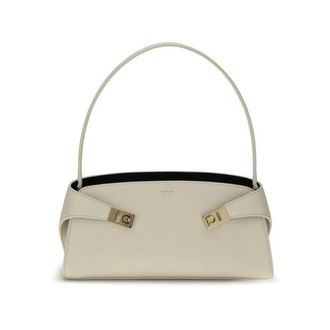 Ferragamo Bolso de Hombro Gancini Lock - Bags - Mujer - Beige - ONE SIZE