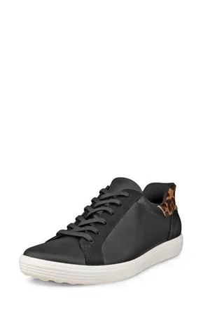 Ecco Soft 7 Sneaker in Black/Leopard at Nordstrom Rack, Size 41