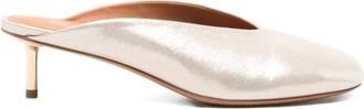 Forte_Forte Heeled Mules, female, Gray, 6 UK, Laminated Leather Mule