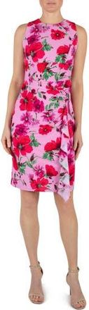 Julia Jordan Floral Print Ruffle Detail Jersey Dress in Pink Multi at Nordstrom Rack, Size 12