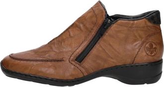 Rieker Enkellaarsjes Plat - Dames - Enkellaarsjes - Bruin - 42 EU - Leer - Schoenen