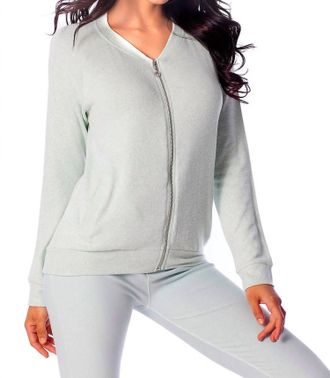 French Kyss Jamie Kashmira Bomber Jacket In Mint