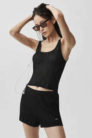 Alo | Sweater Sunlit Tank Top in Black, Size: Medium